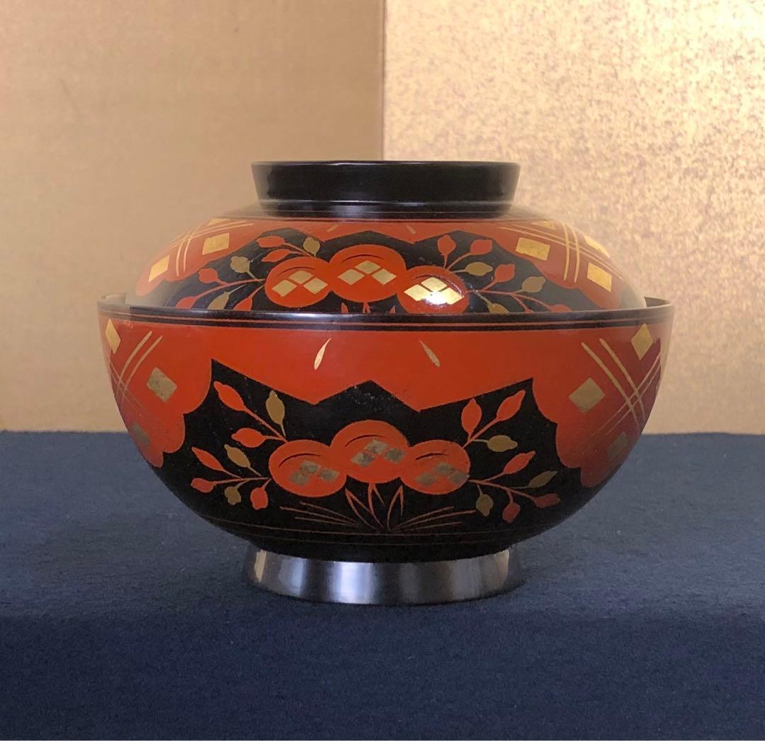 《R》正法寺蒔絵 煮物椀5客 葵春作 木製漆器 共箱　251208お4