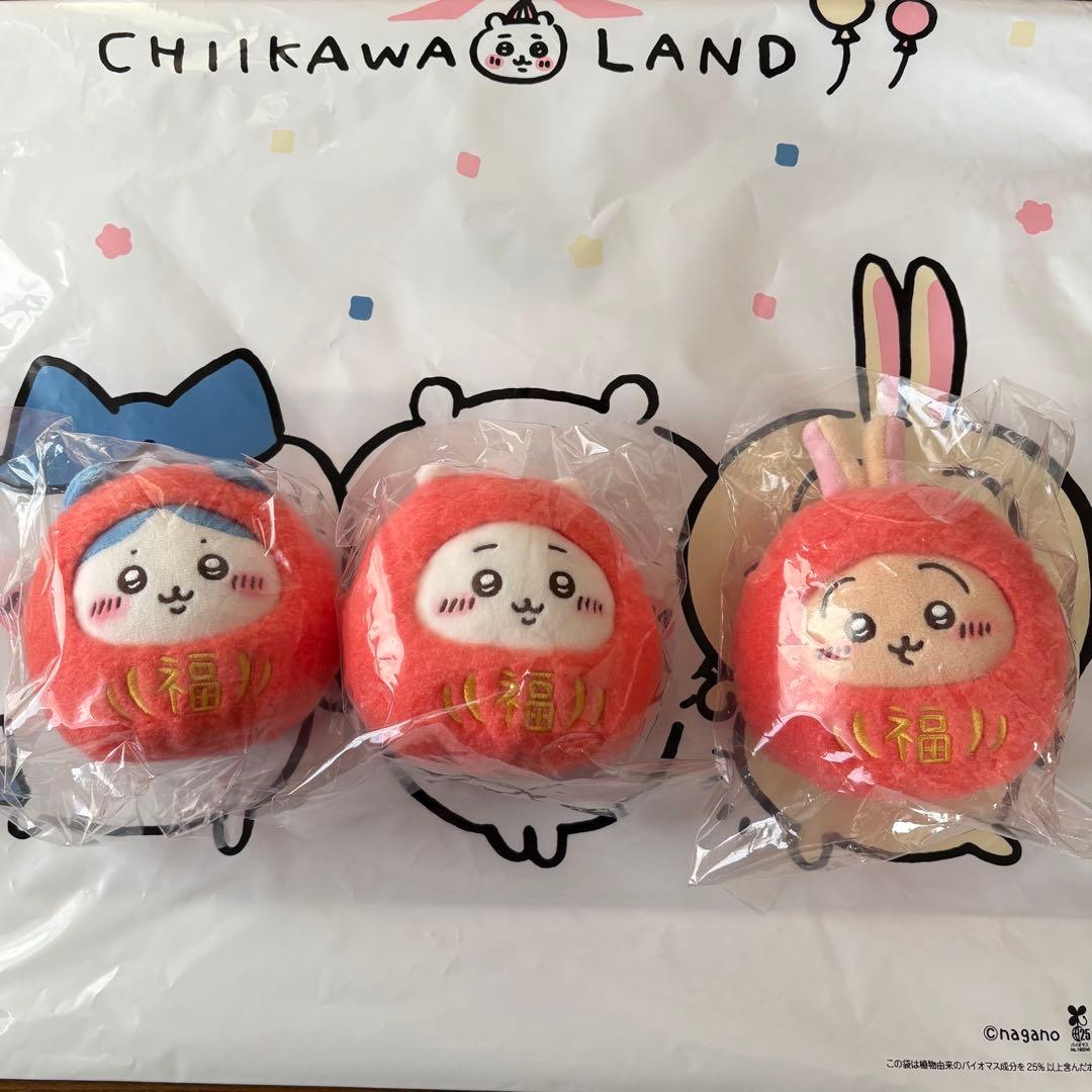 ちいかわ しめ縄なぬいぐるみ ハチワレ 招福S だるま3点 ノベルティ