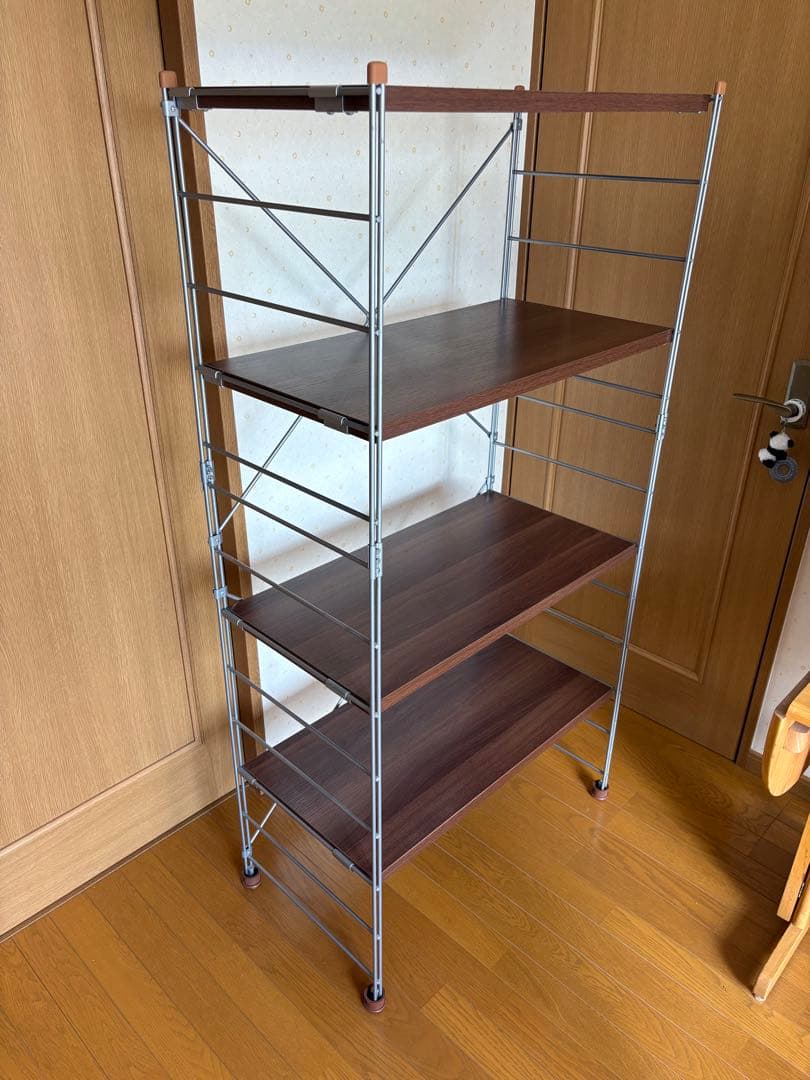 まるさん専用 ウッドシェルフ　オープンシェルフ 4段 棚ブラウン