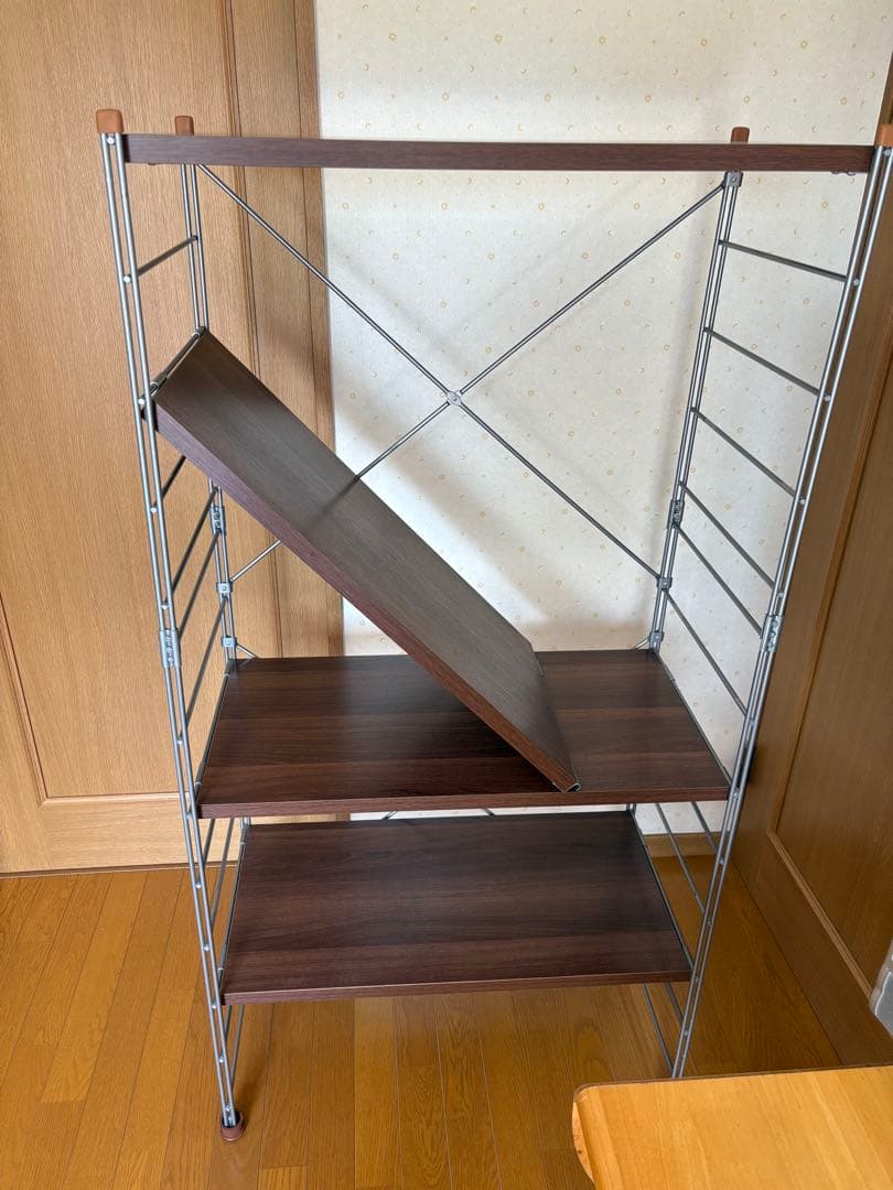 まるさん専用 ウッドシェルフ　オープンシェルフ 4段 棚ブラウン