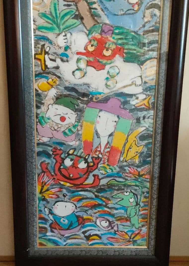 アート　絵画　墨彩画　日本画　肉筆　置物　インテリア　工芸品　美術品　A2799