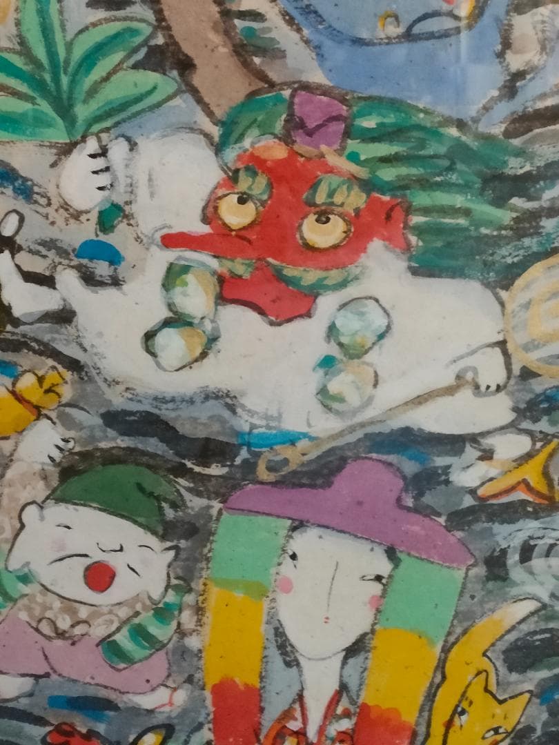 アート　絵画　墨彩画　日本画　肉筆　置物　インテリア　工芸品　美術品　A2799
