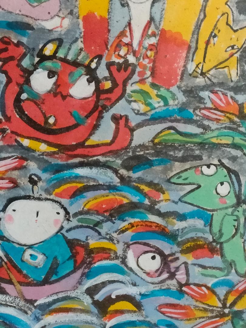 アート　絵画　墨彩画　日本画　肉筆　置物　インテリア　工芸品　美術品　A2799