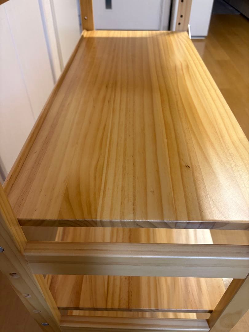 木製4段ラック 自然な木の仕上げ