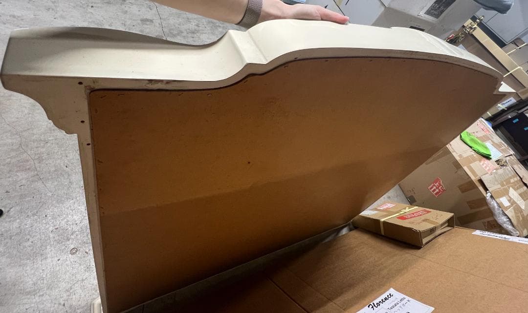 【引き取り限定】大型アンティーク風ミラー ホワイト