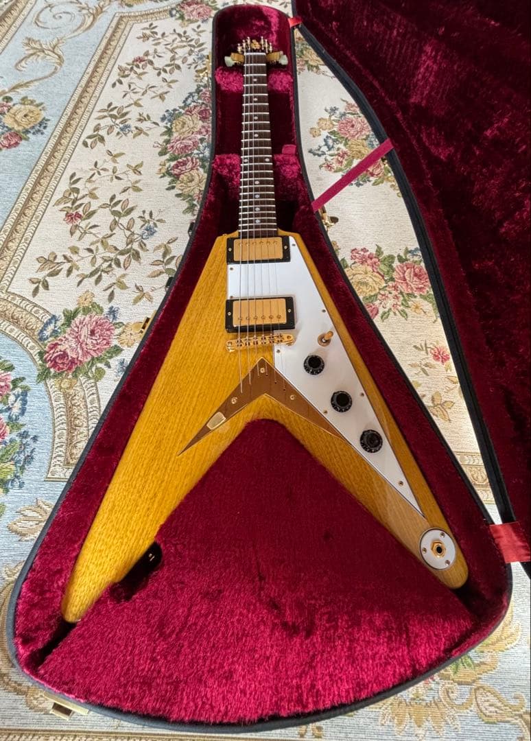 【美品】momose MFVK-STD/NJ (WHT-PG) MFV・K-STD/NJ KNY WH-PG Momose モモセ エレキギター フライングVタイプ