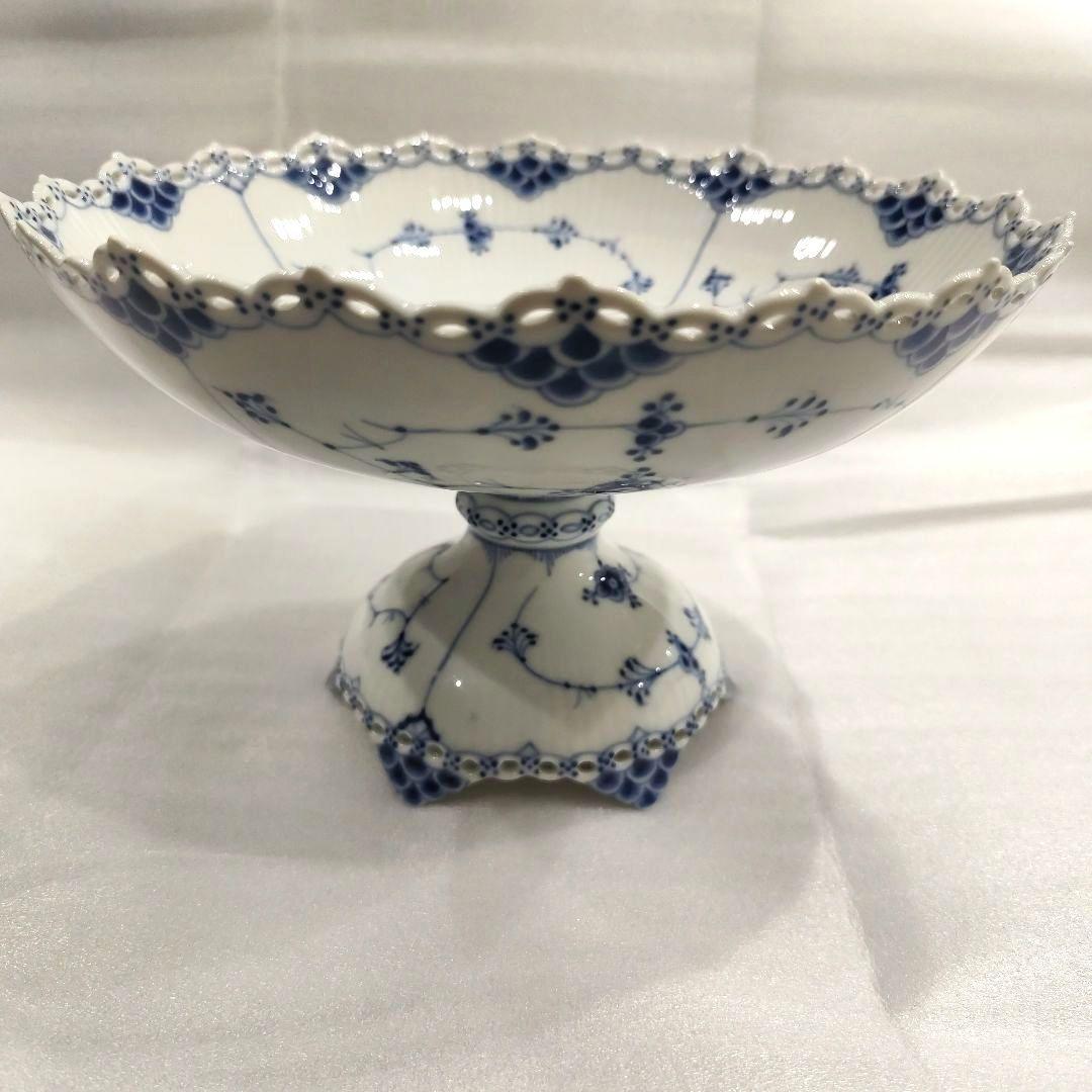 ロイヤルコペンハーゲン★ブルーフルーテッド フルレース コンポート