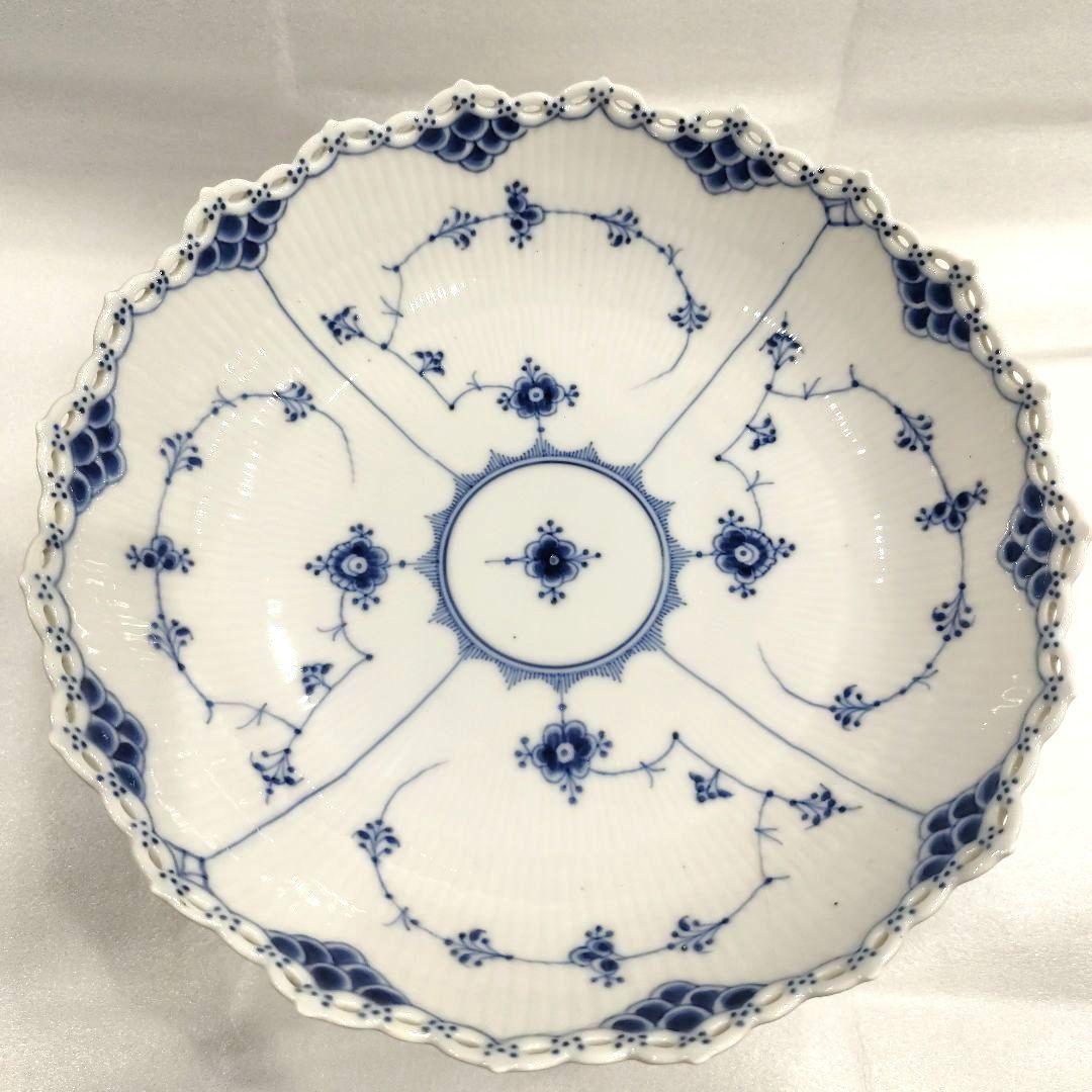 ロイヤルコペンハーゲン★ブルーフルーテッド フルレース コンポート