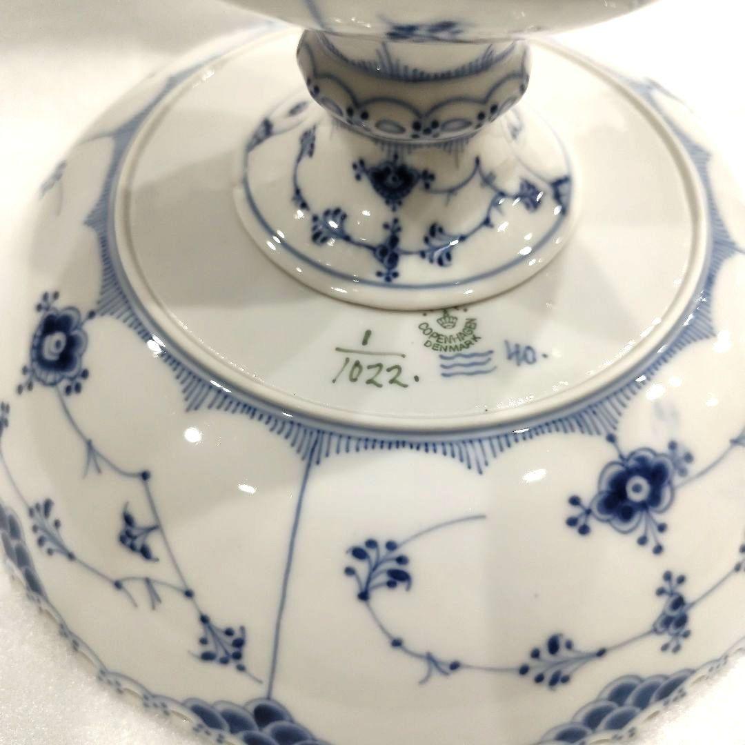 ロイヤルコペンハーゲン★ブルーフルーテッド フルレース コンポート