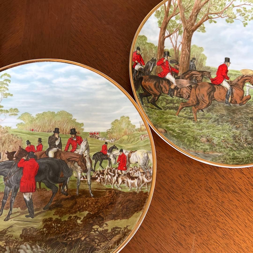 【希少品】英国製　フィンズベリー★Hunting Scenes★プレート6枚