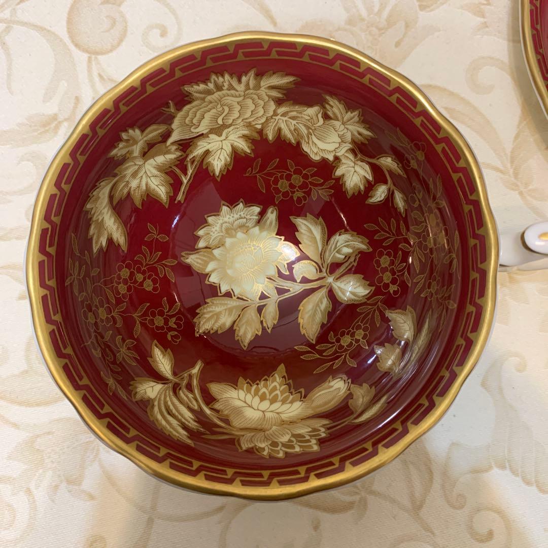 希少 未使用 ウェッジウッド トンキン ルビー ティーカップ＆ソーサー