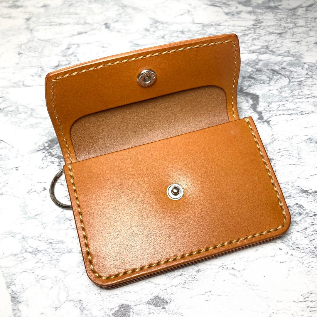 栃木レザー ミニ財布 本革 コンパクト財布 キーリング 茶 メンズ レディース