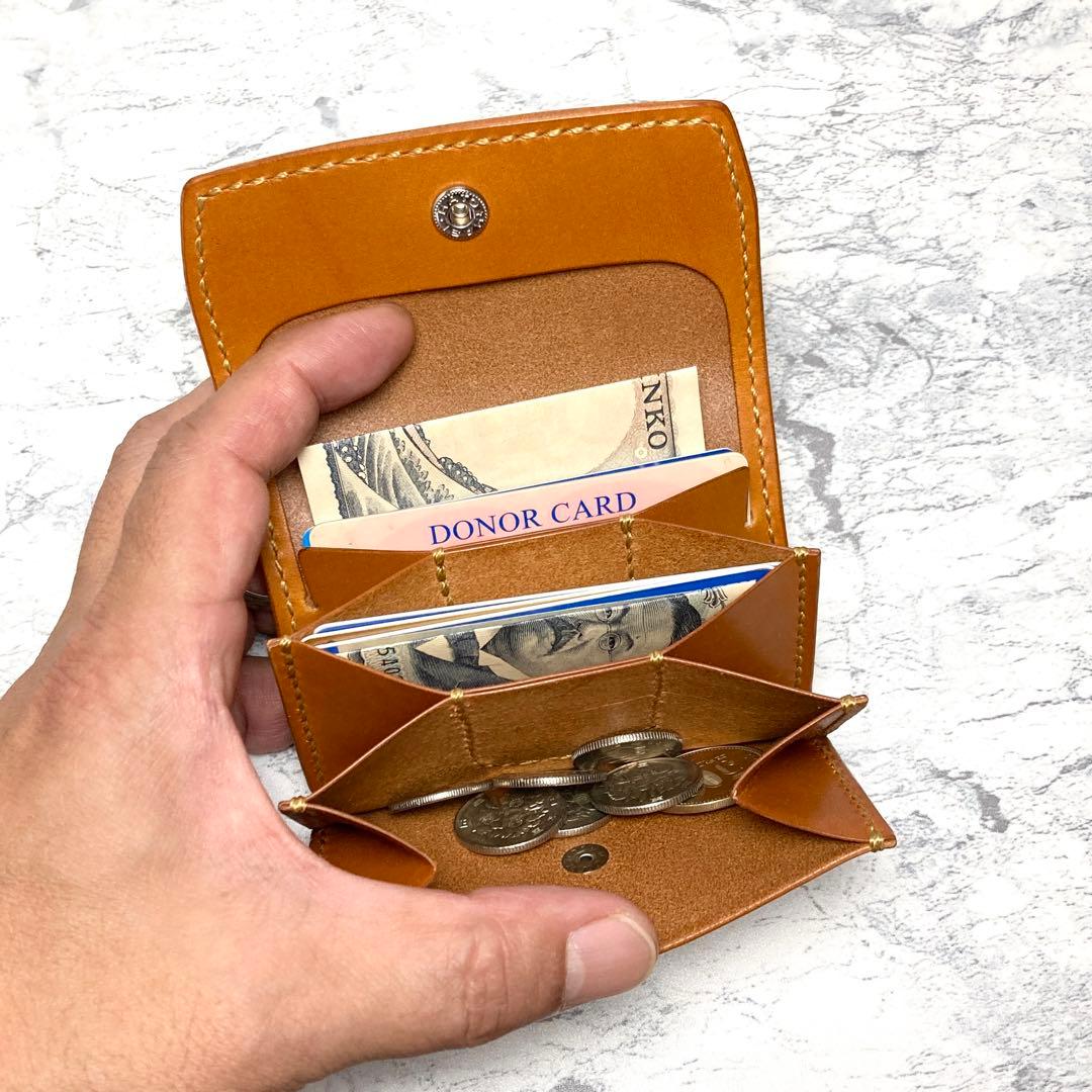 栃木レザー ミニ財布 本革 コンパクト財布 キーリング 茶 メンズ レディース