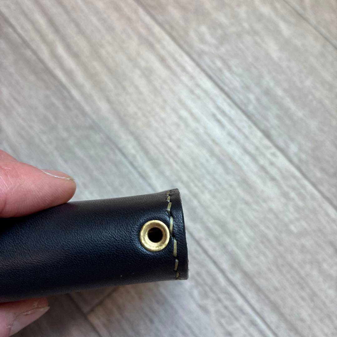 イタリアンレザー　ミドルトラッカーウォレット　真鍮　お札を折らずに収納　タイプB