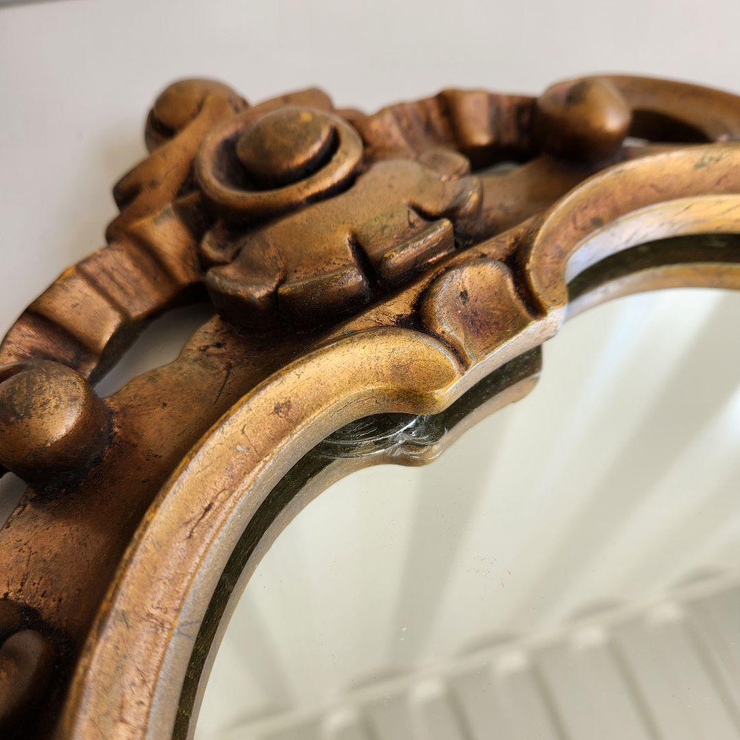 ロココ アンティーク ゴールド ギルト ウッド 装飾フレーム ウォールミラー