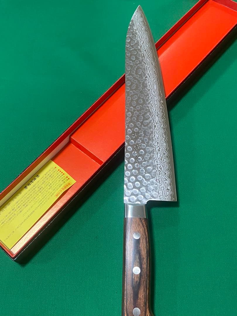 堺孝行　33層槌目ダマスカス　牛刀9寸(27センチ)