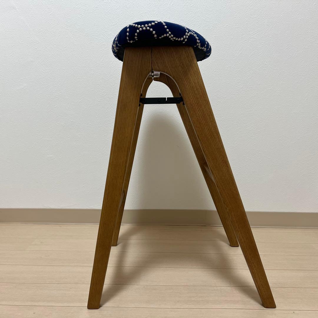 ミナペルホネン スツール タンバリン 折りたたみ 【ネイビー/オレンジ】 椅子