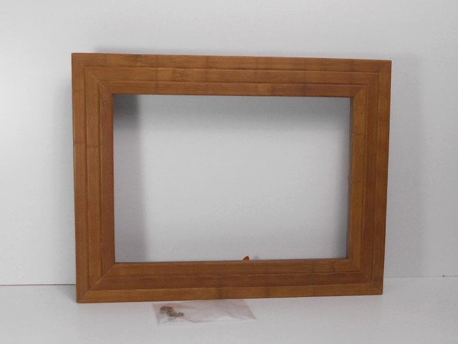 自作・手造り◇天然竹材でのアートな額縁1点物！油絵SMサイズ竿幅34