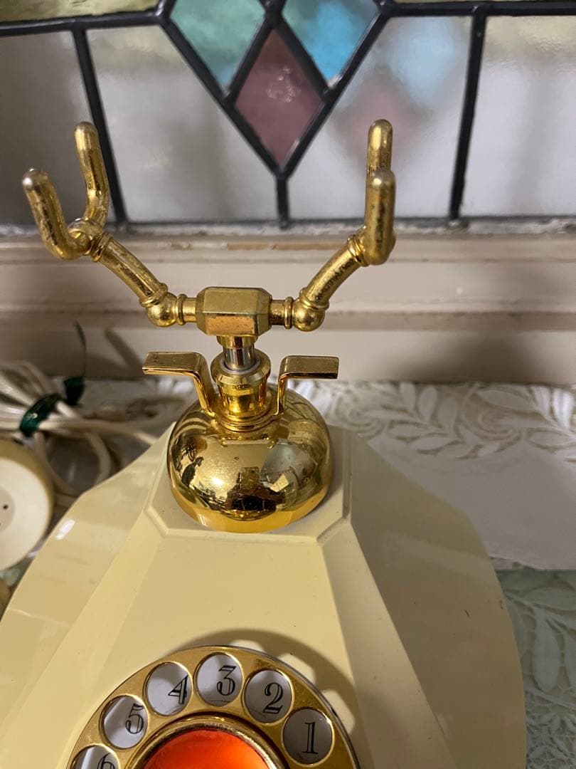 レトロ ダイヤル式 電話機 洋風 日本製 固定電話