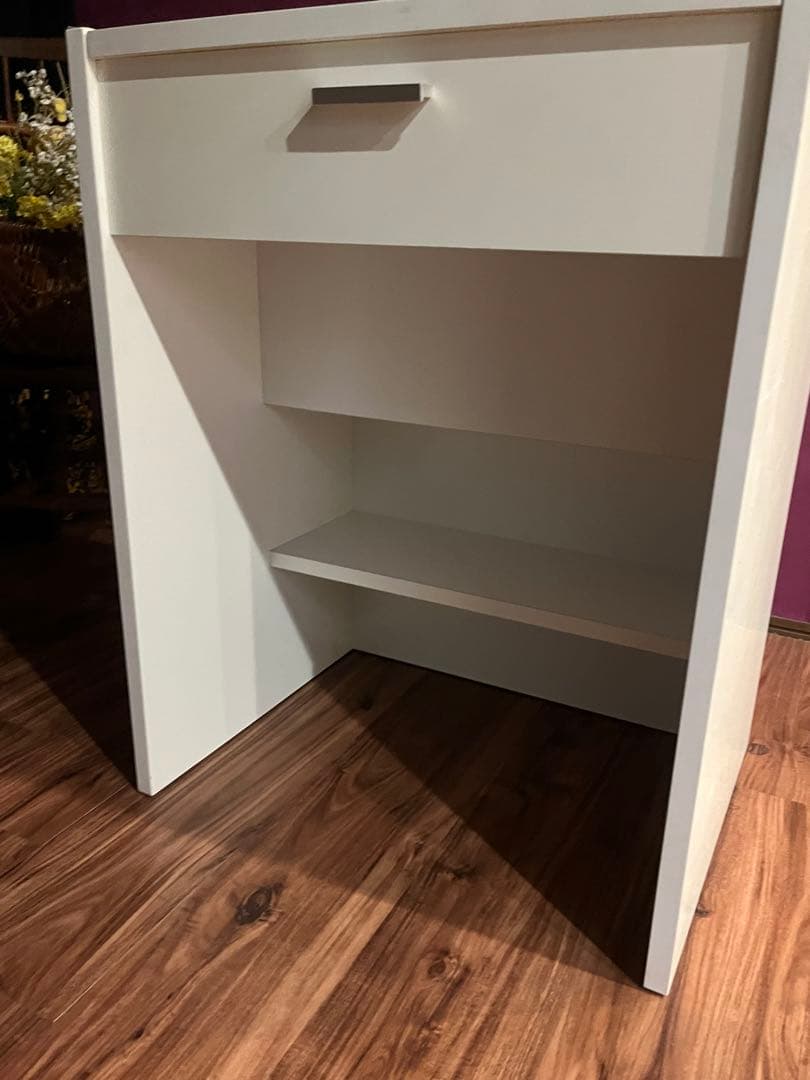 ドレッサー 鏡台 机 テーブル ホワイト 姫系 白 ロココ調 インテリア 収納式