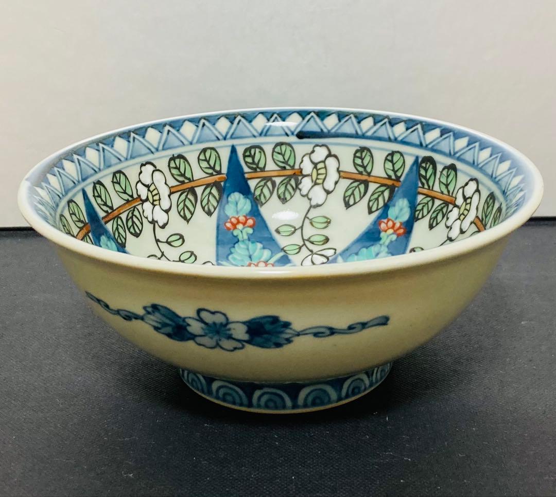 佐藤走波（六代）染錦菖蒲椿菊文 深皿 鉢