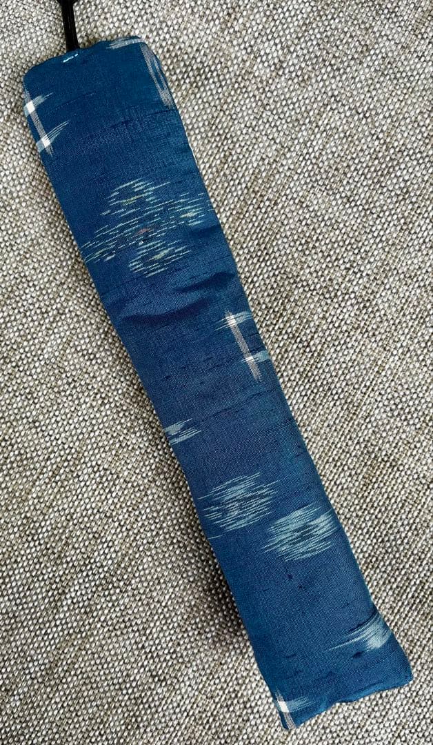 万年筆・ペンケース 正絹紬/琉球絣@1本さし/幅広@ふわふわお布団