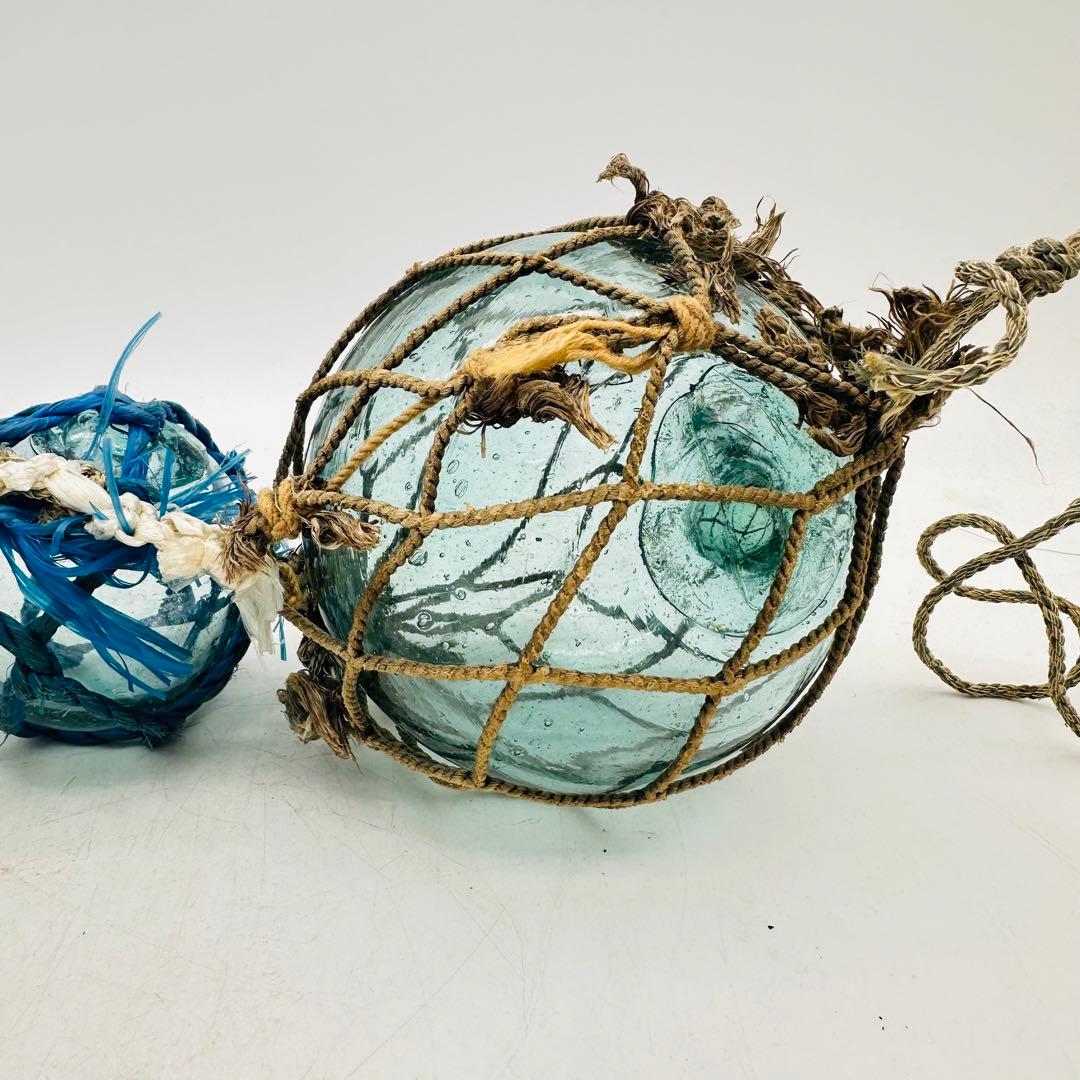 T昭和レトロ アンティーク ガラスの浮き玉 約12.5cm レアガラス 気泡硝子