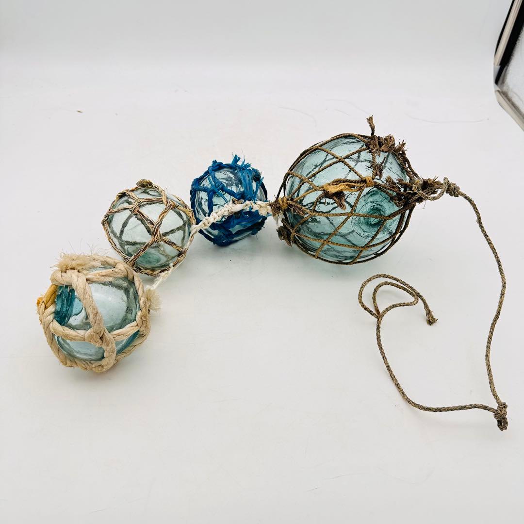 T昭和レトロ アンティーク ガラスの浮き玉 約12.5cm レアガラス 気泡硝子