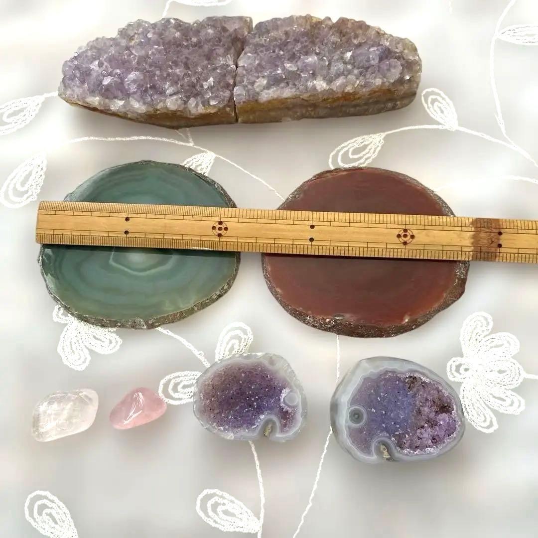 ❤️大変希少な象形2色のトレジャー瑪瑙とスライス瑪瑙、紫水晶他❤️