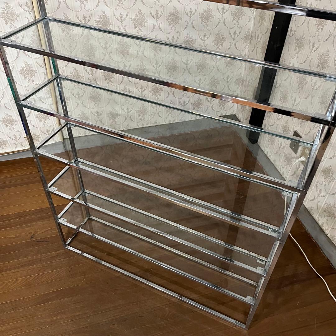 【インダストリアル】アイアンフレーム 5段 ガラスラック 飾り棚 シェルフ