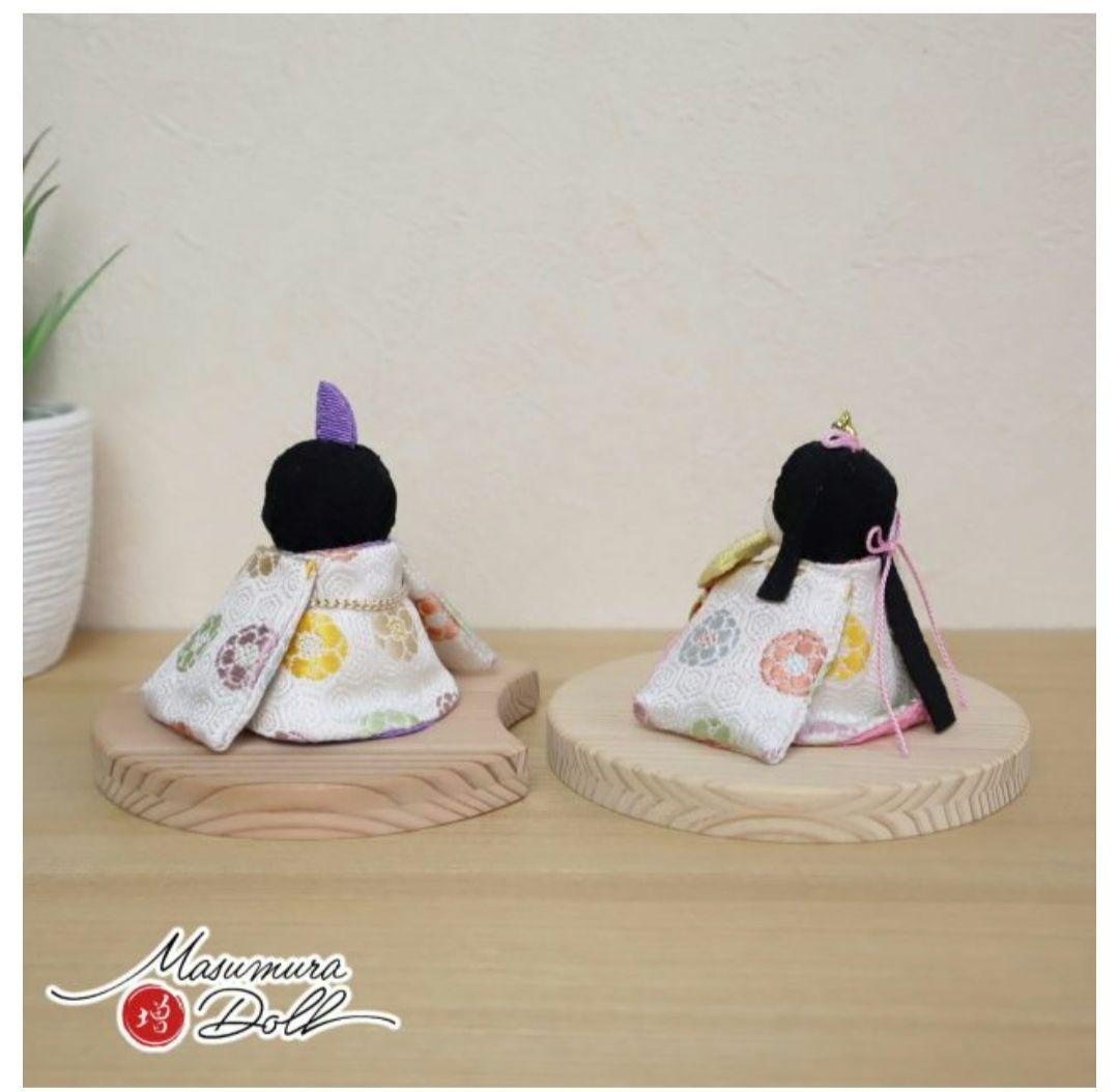 増村人形店　雛人形セット 男雛と女雛 木製台座付き