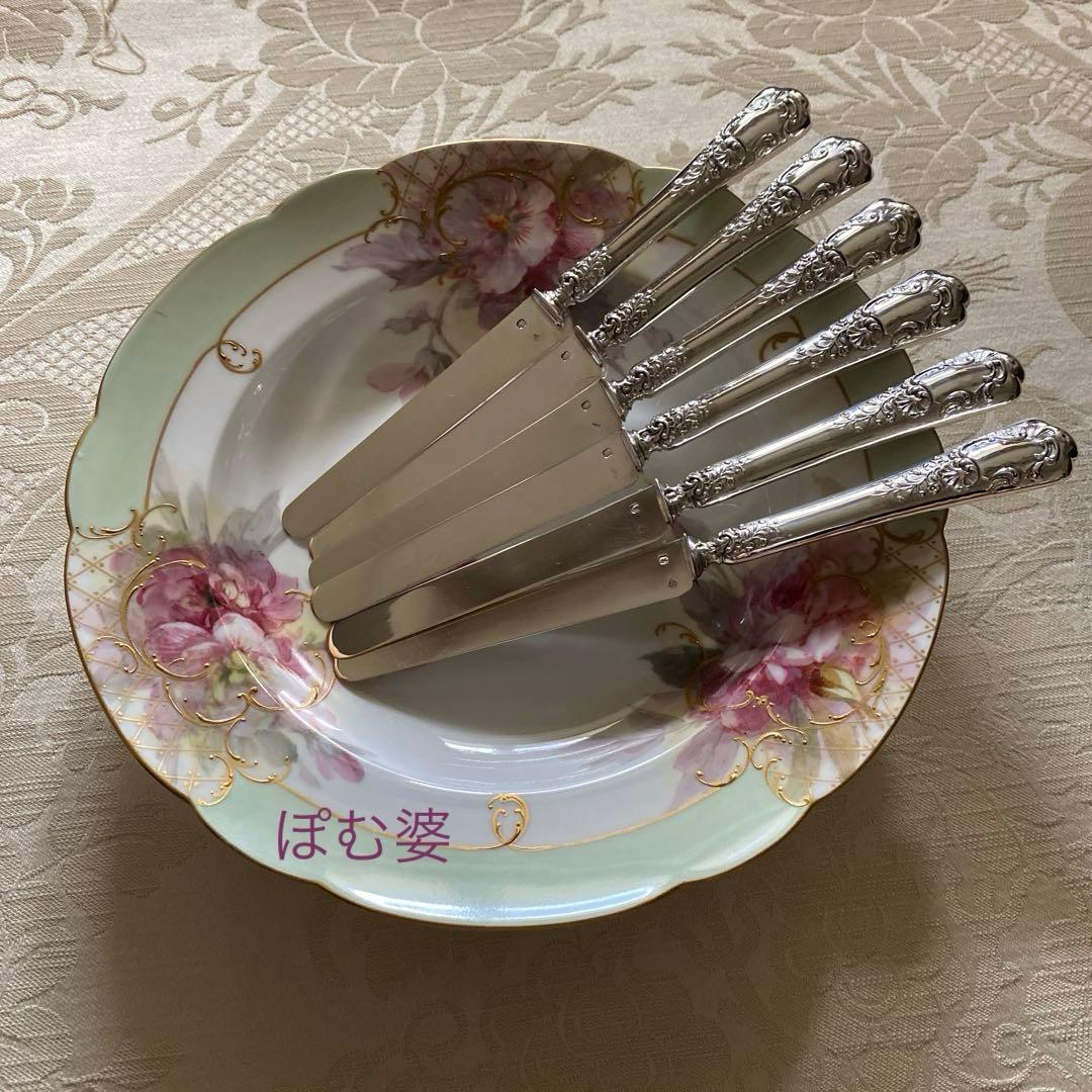 【フランス／アンリ・ラペール】純銀／デザートナイフ フルーツナイフ 2本