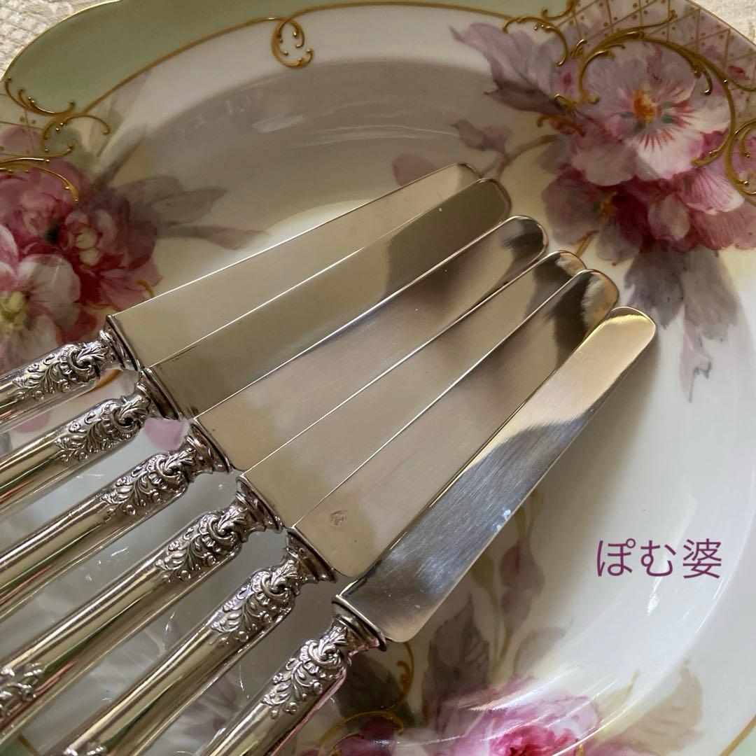 【フランス／アンリ・ラペール】純銀／デザートナイフ フルーツナイフ 2本