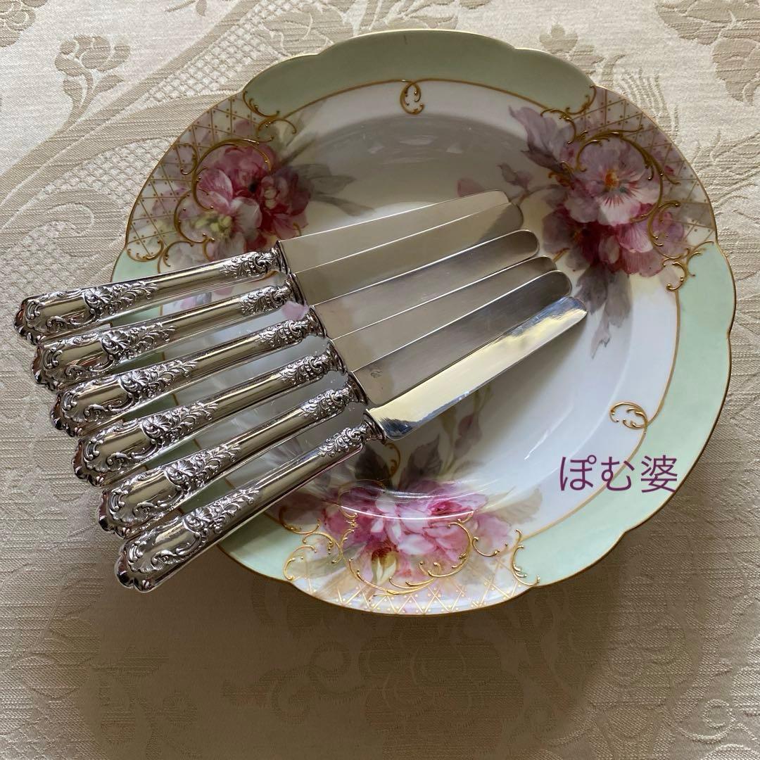 【フランス／アンリ・ラペール】純銀／デザートナイフ フルーツナイフ 2本