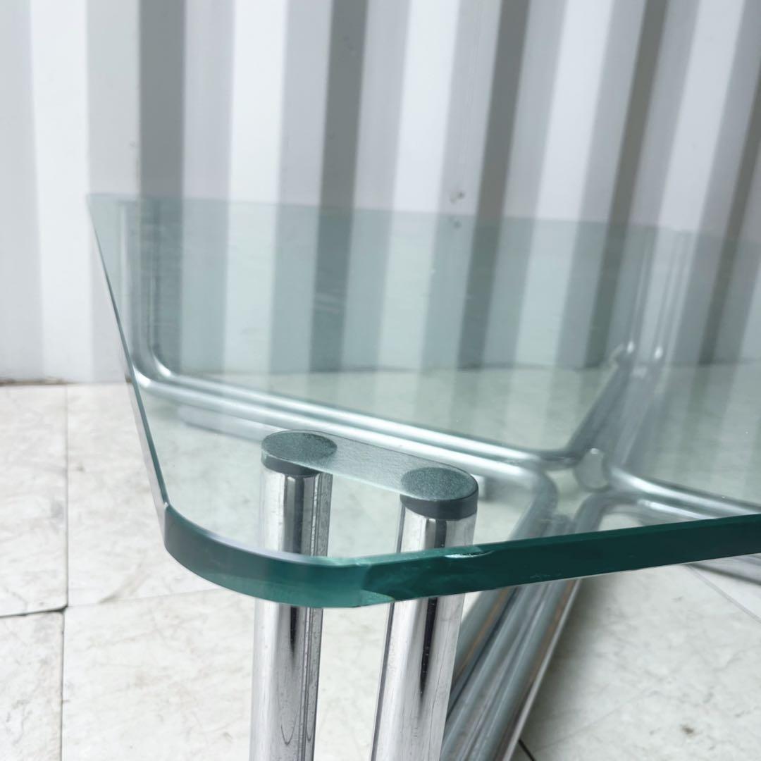 取付無料！カッシーナ 784 スタイリッシュモダン ガラス天板正方形ローテーブル