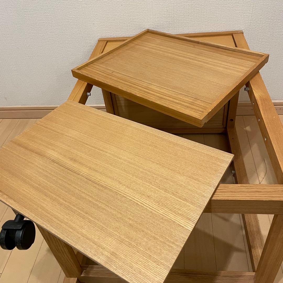 廃盤　希少　無印良品　木製ワゴン(タモ材)