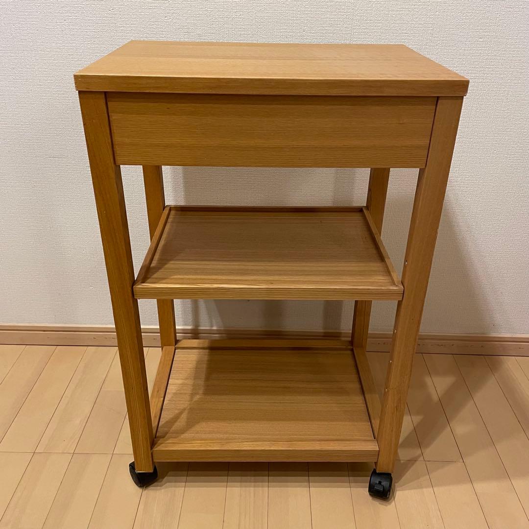 廃盤　希少　無印良品　木製ワゴン(タモ材)