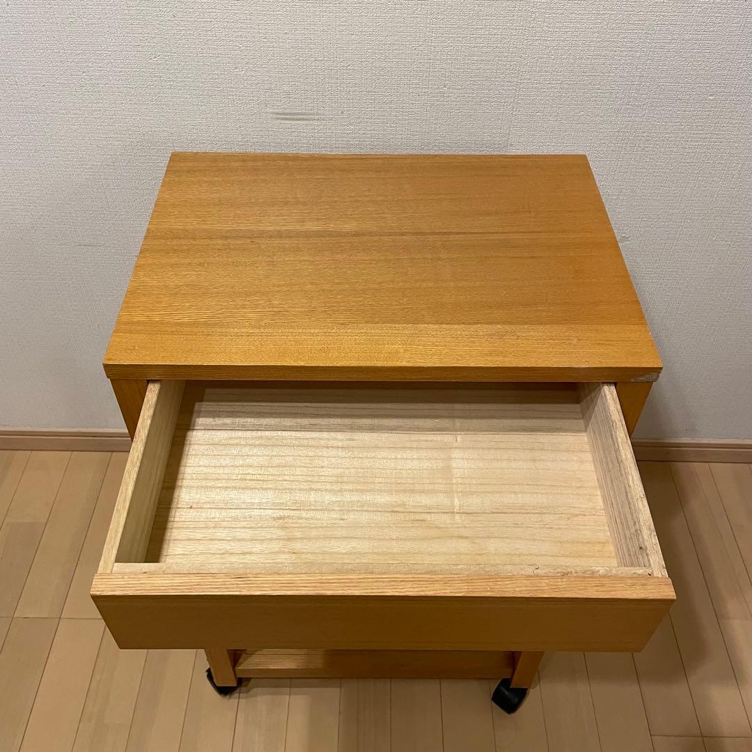 廃盤　希少　無印良品　木製ワゴン(タモ材)