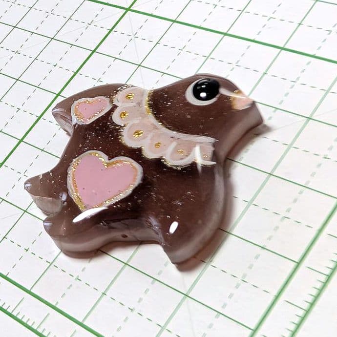 千鳥　レジンヘアゴム　チョコクッキー