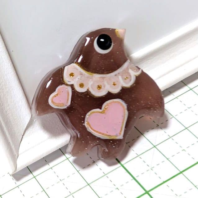 千鳥　レジンヘアゴム　チョコクッキー