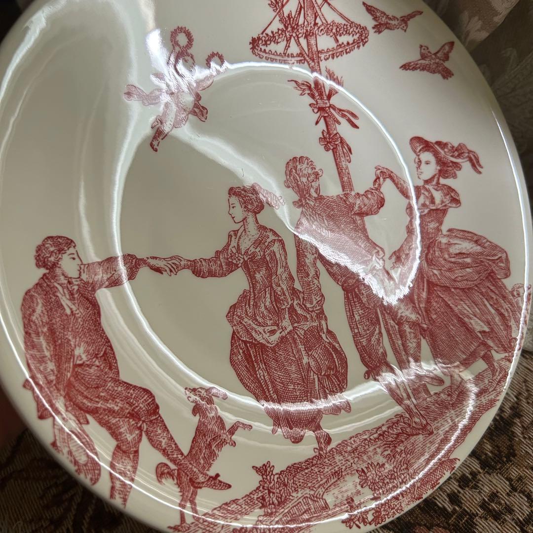 希少フランスGien【 Toile de Jouy 】トワルドジュイ プレート大