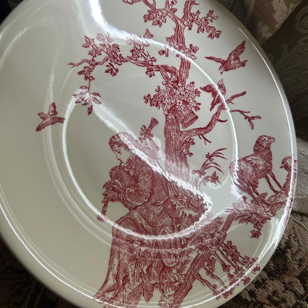 希少フランスGien【 Toile de Jouy 】トワルドジュイ プレート大