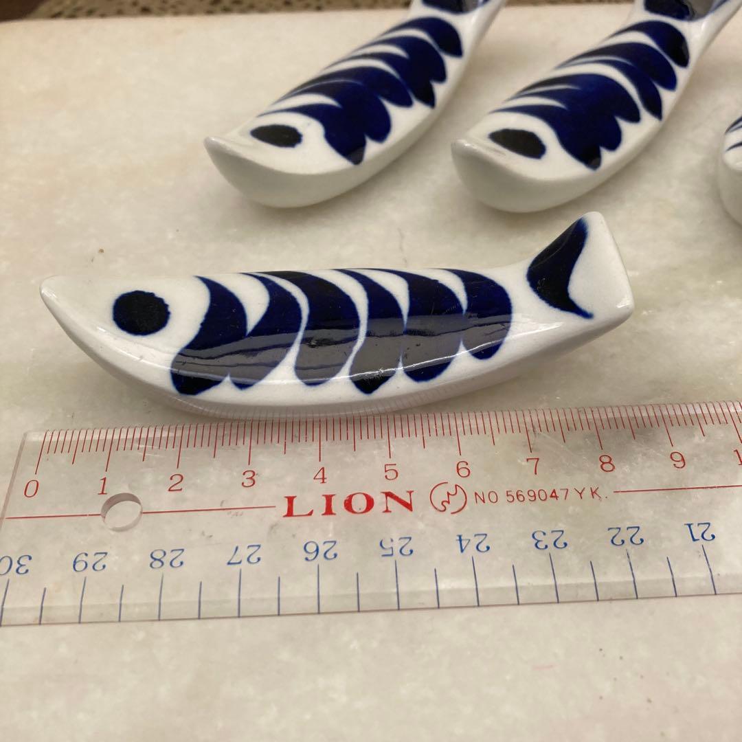 4個 ARABIA アラビア GOG 魚 fish 箸置き カトラリーレスト