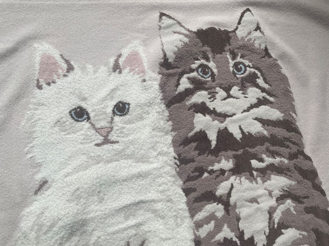 専用ジェラートピケツインキャットジャガードブランケット毛布膝掛けブランケット