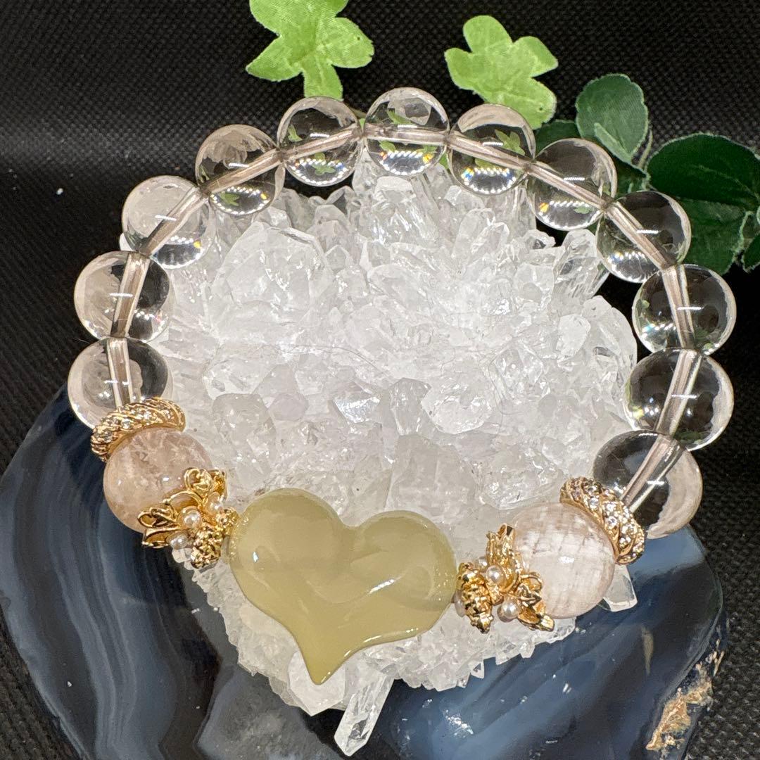 ＊みーにゃん様お取置き3/1＊シトリン　ぷっくりハート　スモーキーシトリン