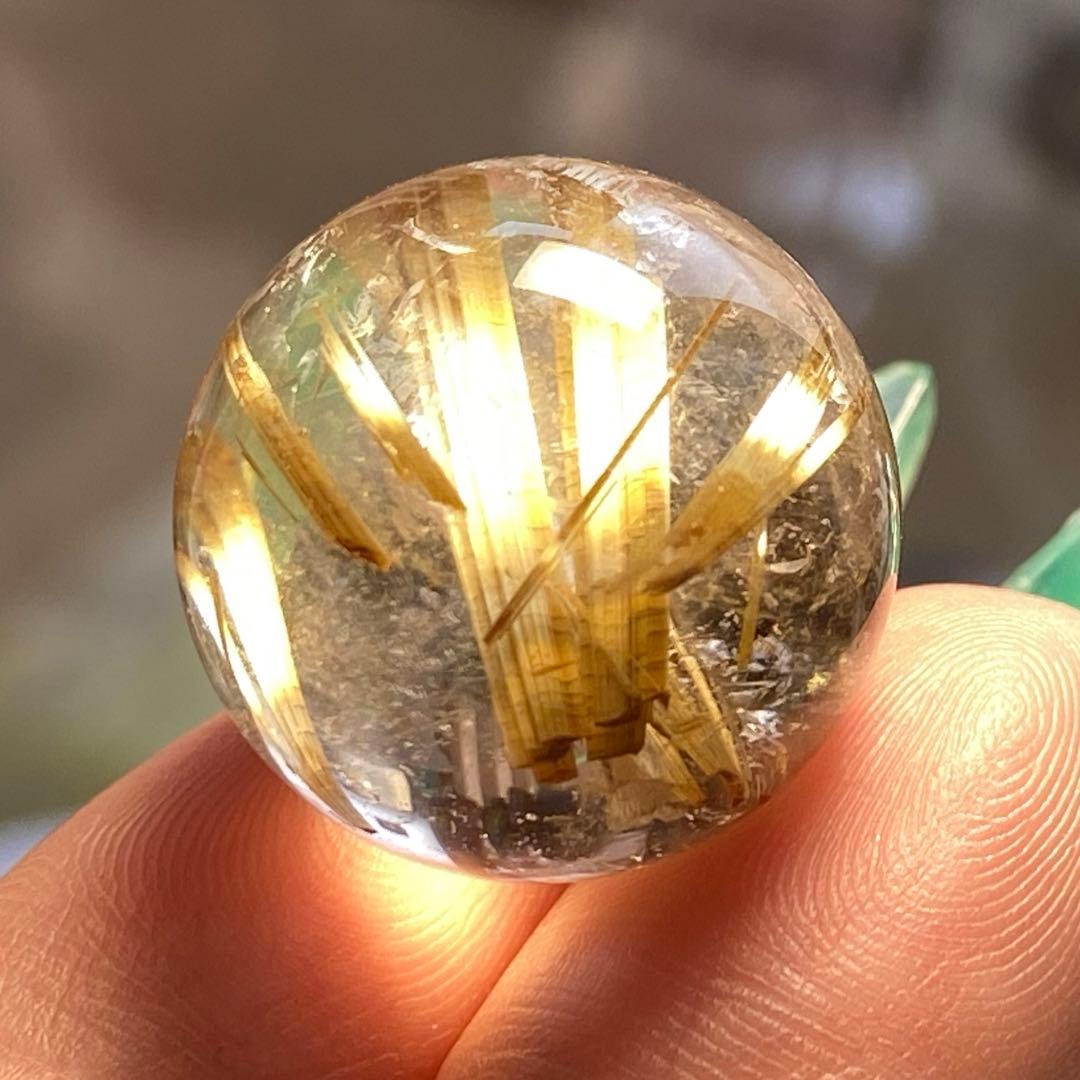 極上　大粒　タイチンルチルクォーツG963