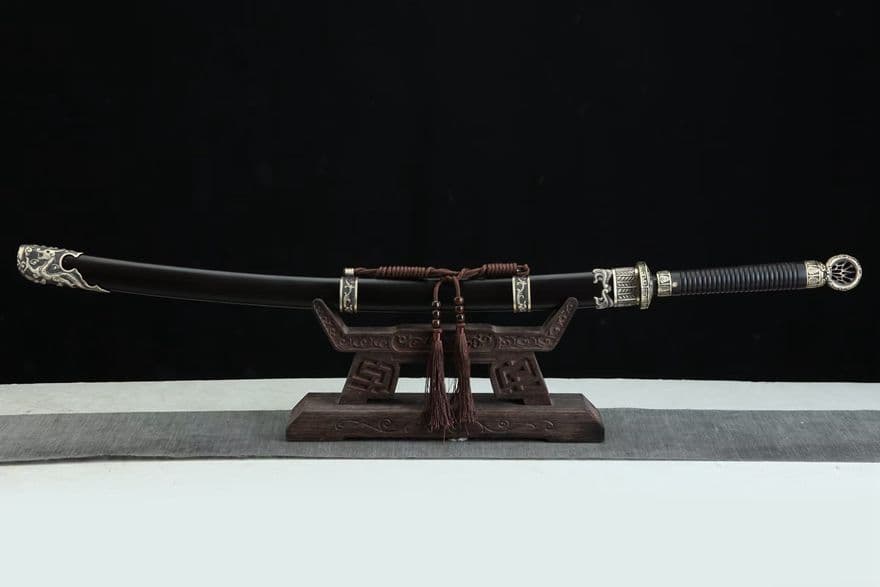 青龍宝刀（黒檀亮銅）武具刀装具日本刀模造刀 居合刀 清腰刀