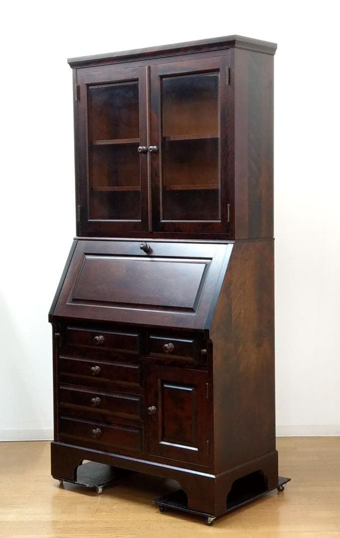 北海道民芸家具(クラレインテリア) 木製 カバ材 無垢 ライティング ビューロー