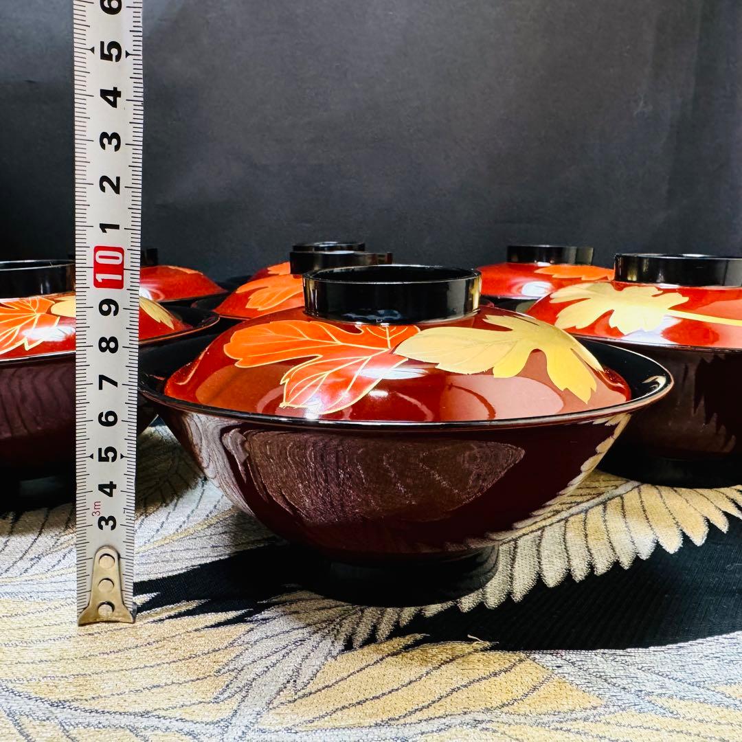 漆器 輪島塗 木製 蒔絵 溜塗 吸物椀 大きめ 蓋付椀 汁椀 7客 - メルカリ
