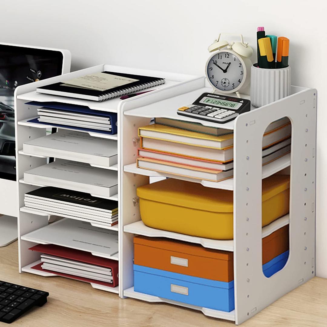 整理 デスク周りもすっきり多機能A4卓上収納ラック 収納